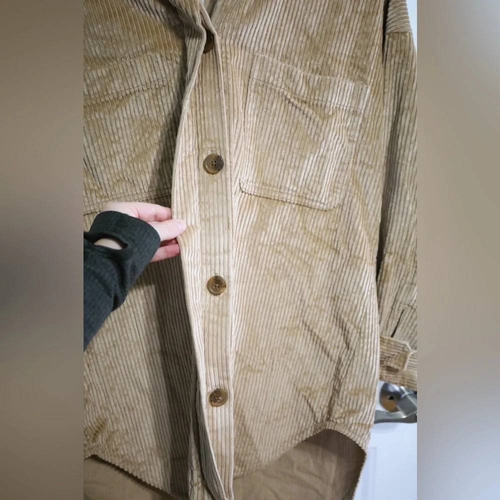 Aritzia The Group Babaton Oversized Brown/Tan Corduroy Jacket Womens Size XS - Picture 7 of 13